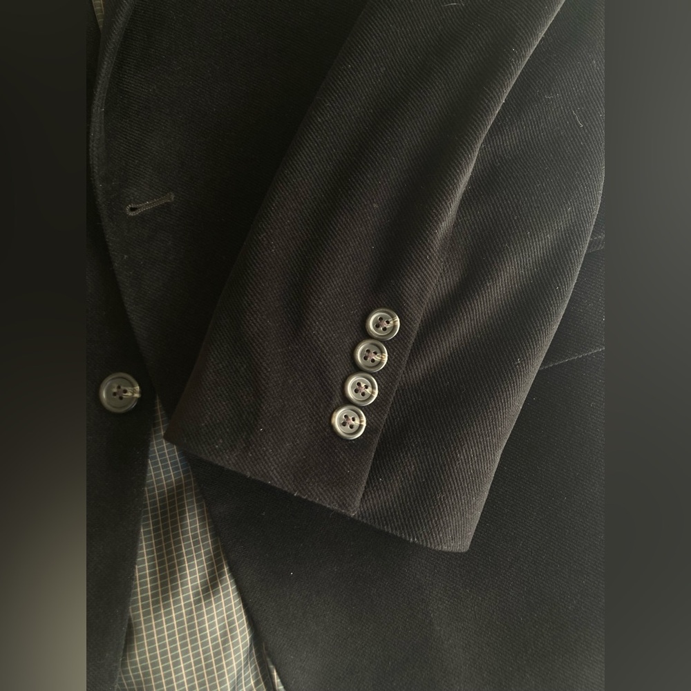 Lauren Ralph Lauren Blazer Mens 44L Black Wool Corduroy Sport Coat Velvet Casual - Picture 3 of 12